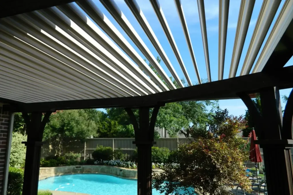 Sliding Cover Aluminium Pergolas with Louvered Roof Options Available