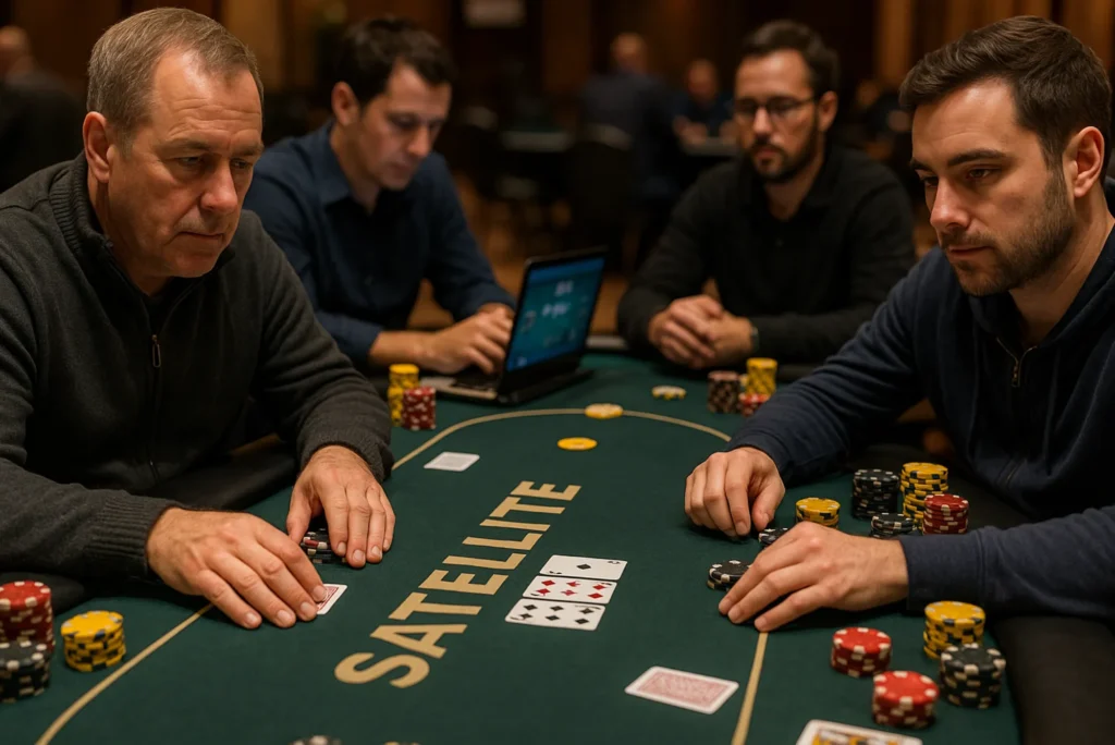 How do satellite tournaments work in poker